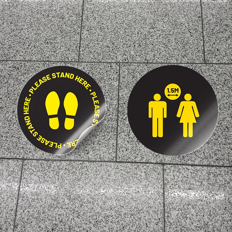 Please Stand Here 1.5m Apart Social Distancing Floor Stickers