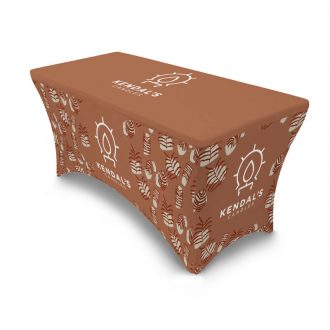 Custom Printed four sided stretchy table cover