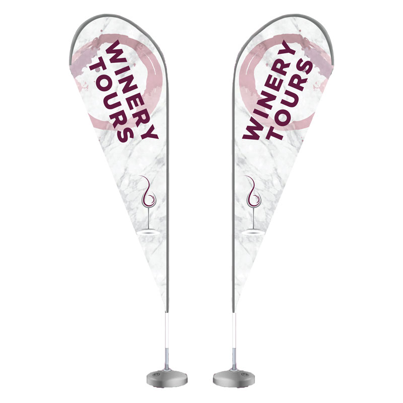 Custom printed winery tours tear drop flags or wind banner