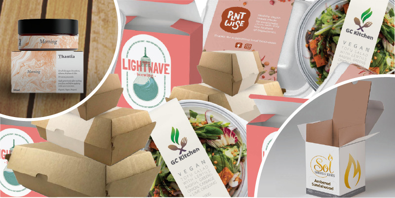 Large Takeaway Container Cardboard Slip Wrapper