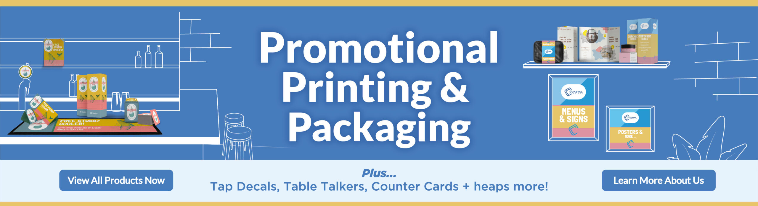 Coastal Coasters is now printing digital promotional products in house to compliment our current range of coasters, bar runners and stubby coolers.